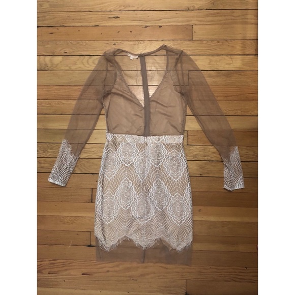 NWOT! Luxxel love lace dress in white/nude. - Picture 4 of 8